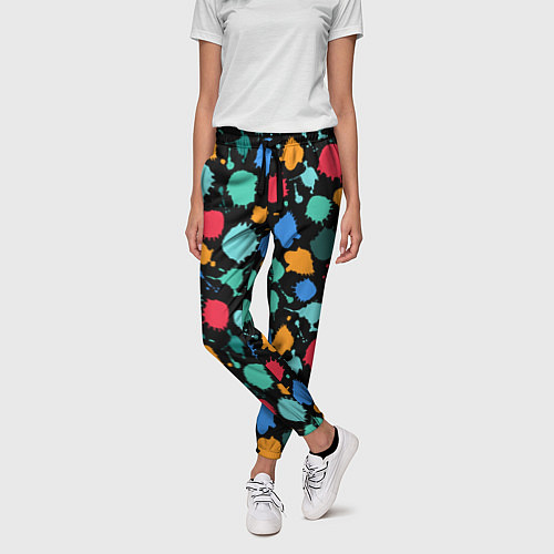 Женские брюки Брызги красок / 3D-принт – фото 3