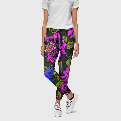 Женские брюки Цветочный Паттерн / 3D-принт – фото 3