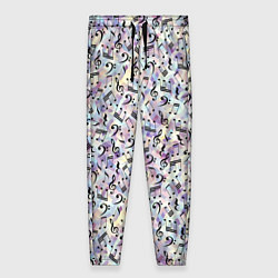 Брюки женские Музыкальные Ноты, цвет: 3D-принт