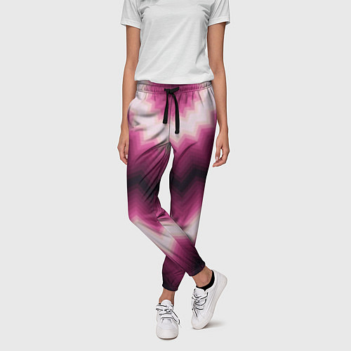 Женские брюки Черно-пурпурный калейдоскоп / 3D-принт – фото 3