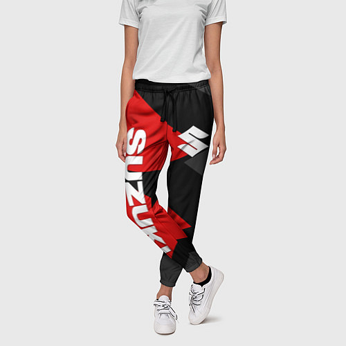 Женские брюки SUZUKI СУЗУКИ RED LOGO / 3D-принт – фото 3