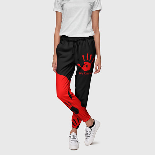 Женские брюки WE KNOW RED LOGO / 3D-принт – фото 3