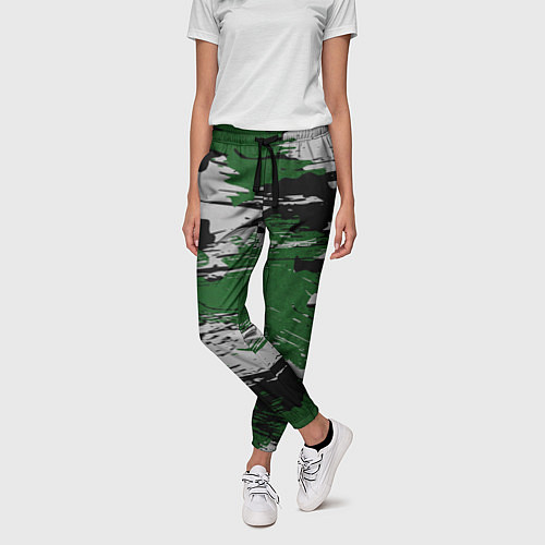 Женские брюки Green Paint Splash / 3D-принт – фото 3