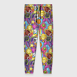Брюки женские Разный спорт в мультяшном стиле, цвет: 3D-принт