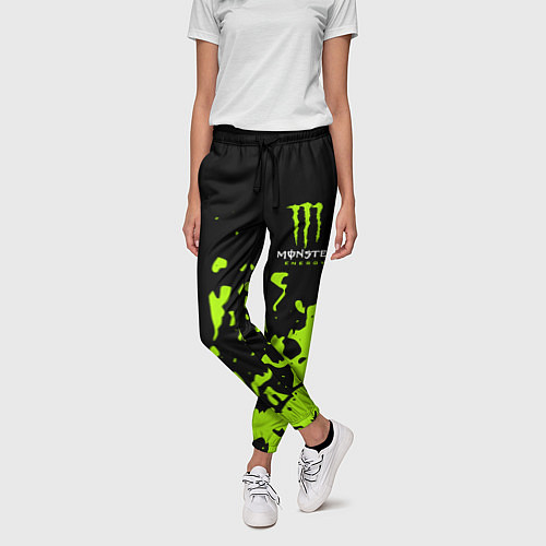 Женские брюки Monster Energy green / 3D-принт – фото 3