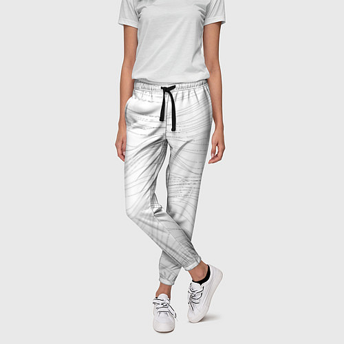 Женские брюки Белые волны / 3D-принт – фото 3