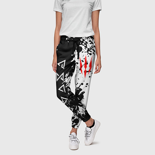 Женские брюки The Witcher black & white / 3D-принт – фото 3