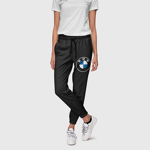 Женские брюки BMW LOGO CARBON ЧЕРНЫЙ КАРБОН / 3D-принт – фото 3