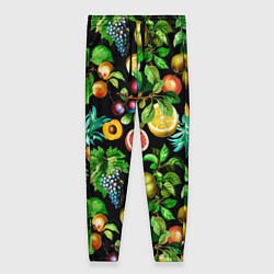 Женские брюки Сочные фрукты - персик, груша, слива, ананас