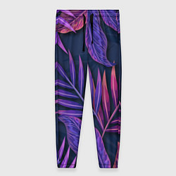 Женские брюки Neon Tropical plants pattern