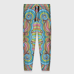 Женские брюки Абстрактный разноцветный узор Линии, волны, полосы