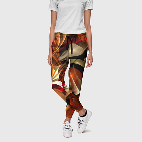 Женские брюки Абстрактные цифровые спирали / 3D-принт – фото 3