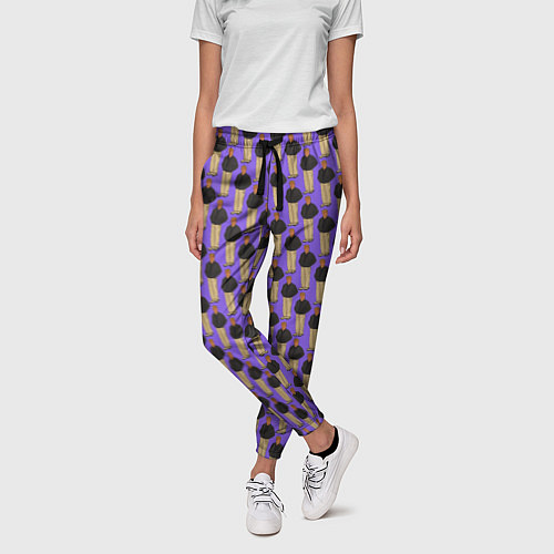 Женские брюки Свидетель из Фрязино фиолетовый / 3D-принт – фото 3