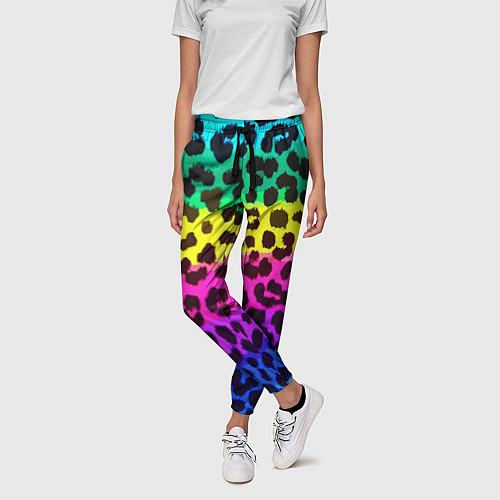 Женские брюки Leopard Pattern Neon / 3D-принт – фото 3