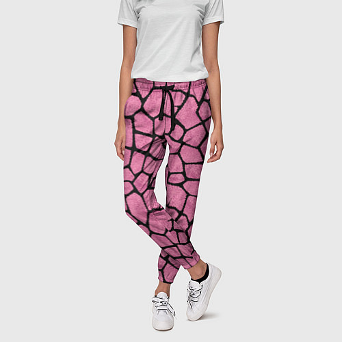 Женские брюки Шерсть розового жирафа / 3D-принт – фото 3