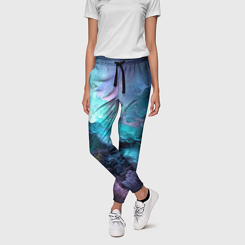 Женские брюки Разноцветные тучи / 3D-принт – фото 3