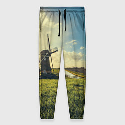 Брюки женские Мельница в поле, цвет: 3D-принт