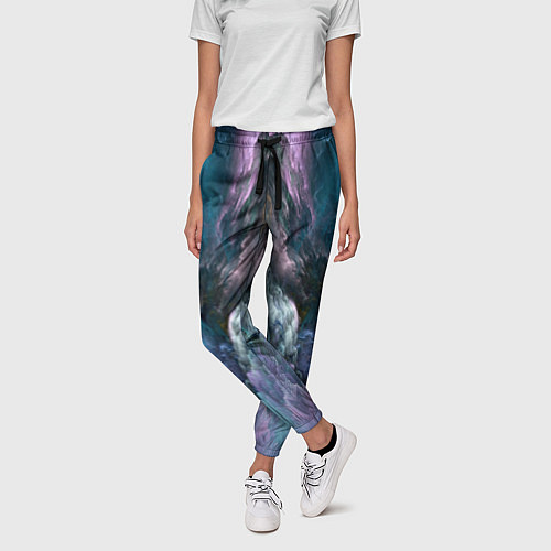 Женские брюки Облака неонового цвета Neon colored clouds / 3D-принт – фото 3