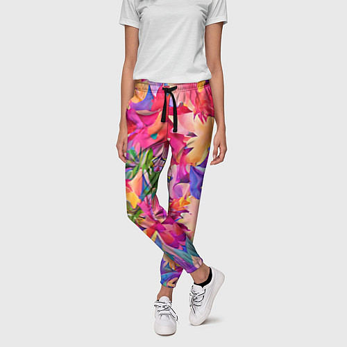 Женские брюки Цветочные бутоны / 3D-принт – фото 3