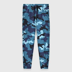 Брюки женские Камуфляж Тёмно-Синий Camouflage Dark-Blue, цвет: 3D-принт