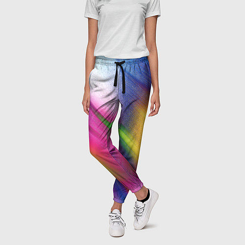 Женские брюки Абстрактный разноцветный текстурированный фон / 3D-принт – фото 3