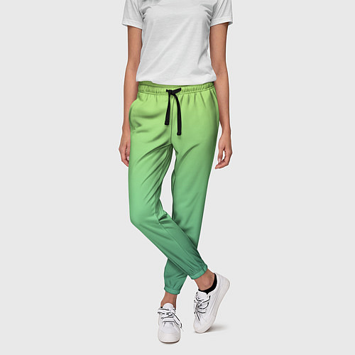 Женские брюки Shades of Green GRADIENT / 3D-принт – фото 3
