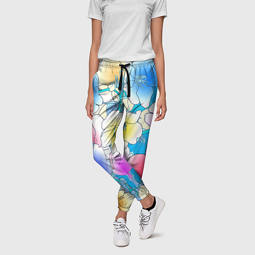 Женские брюки Летний цветочный паттерн Fashion trend 2025 / 3D-принт – фото 3