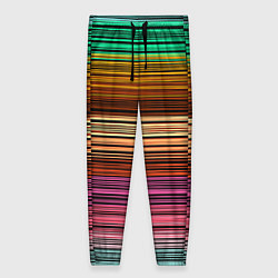 Брюки женские Multicolored thin stripes Разноцветные полосы, цвет: 3D-принт