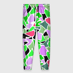 Женские брюки Abstract pattern green pink spots