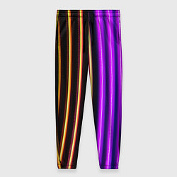 Брюки женские Неоновые линейные фонари - Фиолетовый, цвет: 3D-принт
