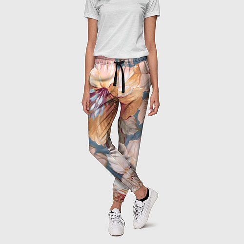 Женские брюки Рисунок цветов / 3D-принт – фото 3
