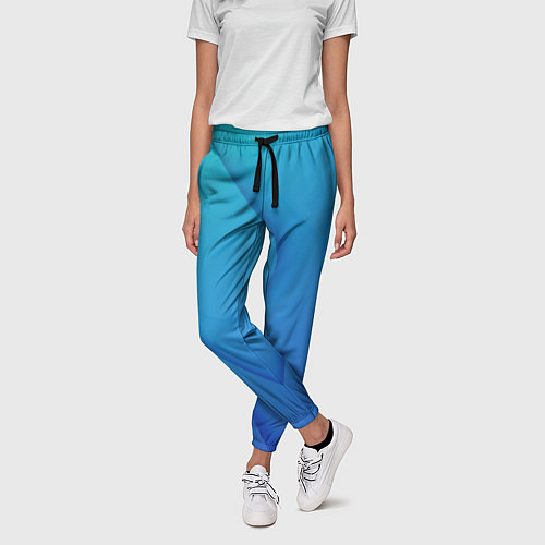 Женские брюки Голубой градиент / 3D-принт – фото 3