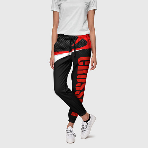 Женские брюки CrossFit - Красный спортивный / 3D-принт – фото 3