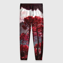 Женские брюки Абстрактные красные деревья и облака