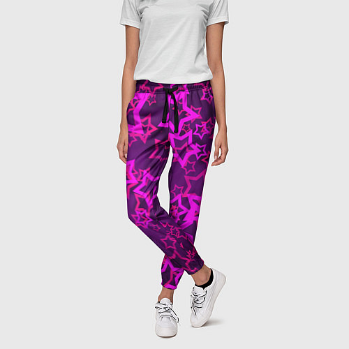 Женские брюки Purple stars / 3D-принт – фото 3