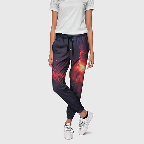 Женские брюки Космическое пламя / 3D-принт – фото 3