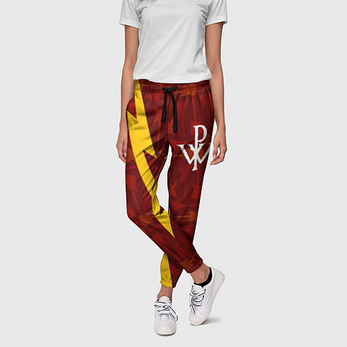 Женские брюки Powerwolf гитары и молния / 3D-принт – фото 3