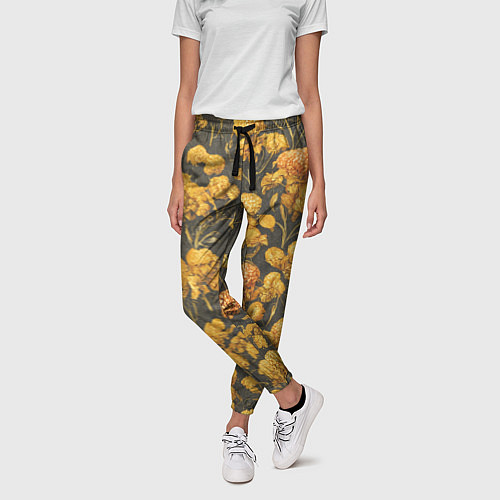 Женские брюки Цветы в викторианском стиле / 3D-принт – фото 3