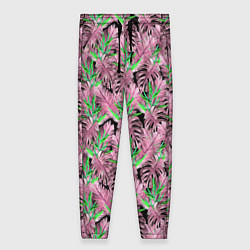 Женские брюки Tropical plants in brown and green