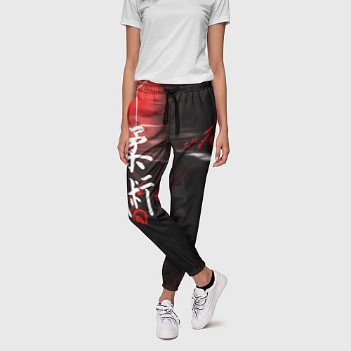 Женские брюки Джиу-Джитсу : Глитч красный / 3D-принт – фото 3