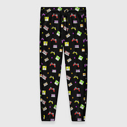 Брюки женские 90s pattern on black, цвет: 3D-принт