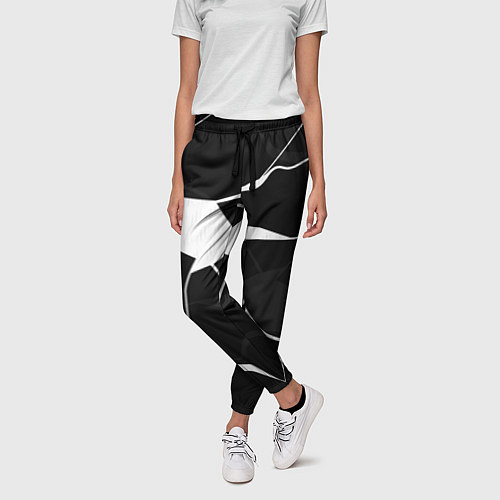 Женские брюки Черно-белая классика / 3D-принт – фото 3