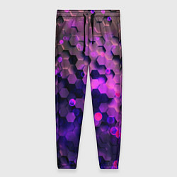 Брюки женские Плиты фиолетовый неон, цвет: 3D-принт