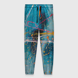 Женские брюки Абстрактный голубой фон, тени и краски