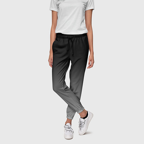 Женские брюки Серый градиент / 3D-принт – фото 3