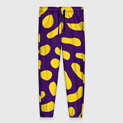 Женские брюки Желтые пятна на фиолетовом фоне