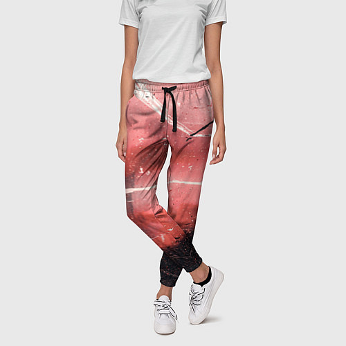 Женские брюки Красный туман, царапины и краски / 3D-принт – фото 3