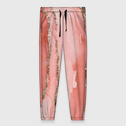 Женские брюки Розовое золото акварель