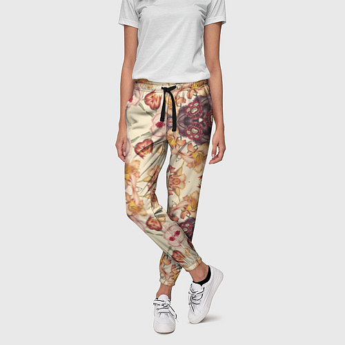 Женские брюки Цветы абстрактные розы / 3D-принт – фото 3
