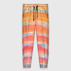 Женские брюки Оранжевые полосы акварель